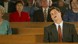 Asleep in church