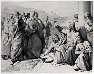 Christ curses the Pharisees.
