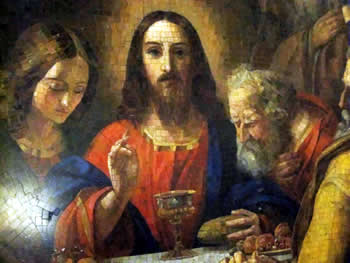 Mosaic of Jesus at Last supper